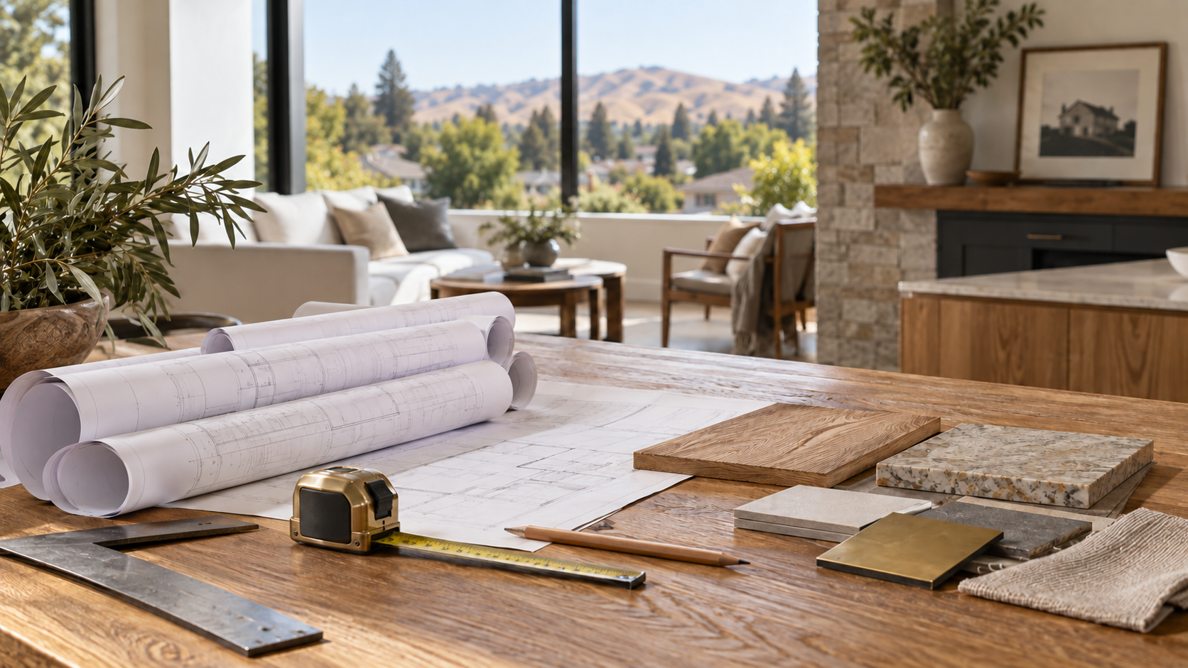 Finished East Bay residential renovation overlooking the Hayward hills